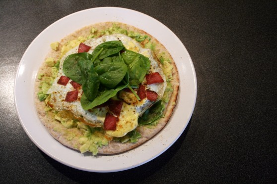 Avocado and egg 'breakfast' pizza